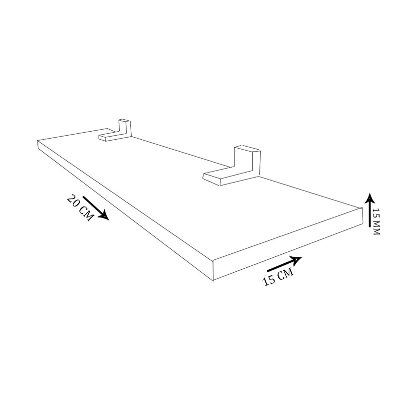 Prateleira Simples 20x15 Cm com suporte Em Mdf Madeirado