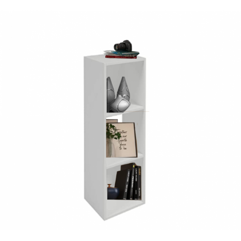 Estante de Livros 3 Nichos em Mdf Branco