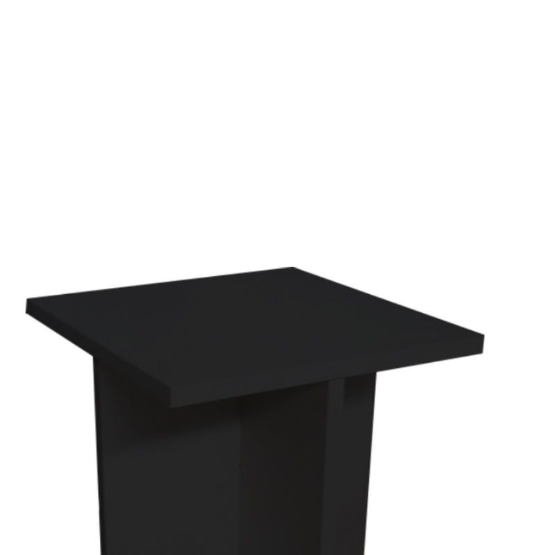Banco Tampo Quadrado 55cm Em Mdf Preto