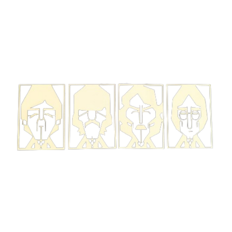 caricatura Os Beatles 8 x 11 cm em mdf 3mm branco