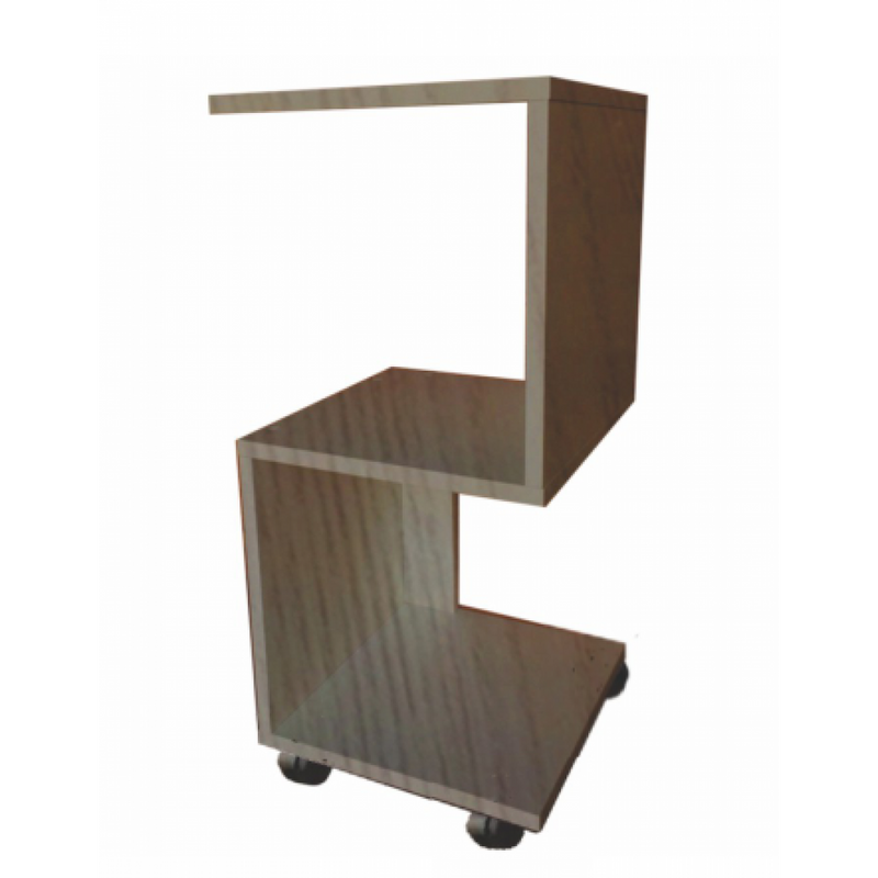Mesa de Cabeceira S Em Mdf Madeirado Com Rodizio