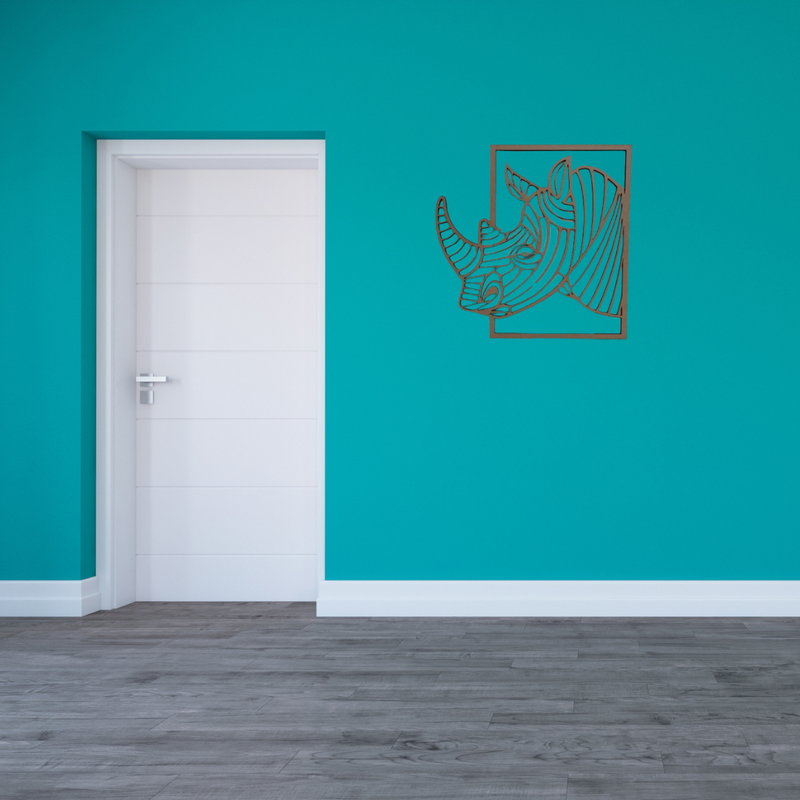 placa rinoceronte 3d decora‹o ambiente natural mdf 3mm