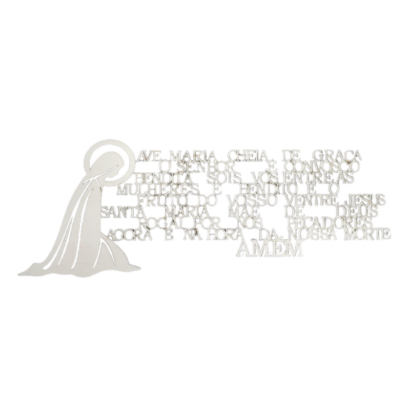 Ave Maria 50x20 cm oração imagem top MDF 3mm branco