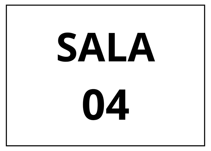 Placa sinalização 1/2 oficio sala 04 mdf branco