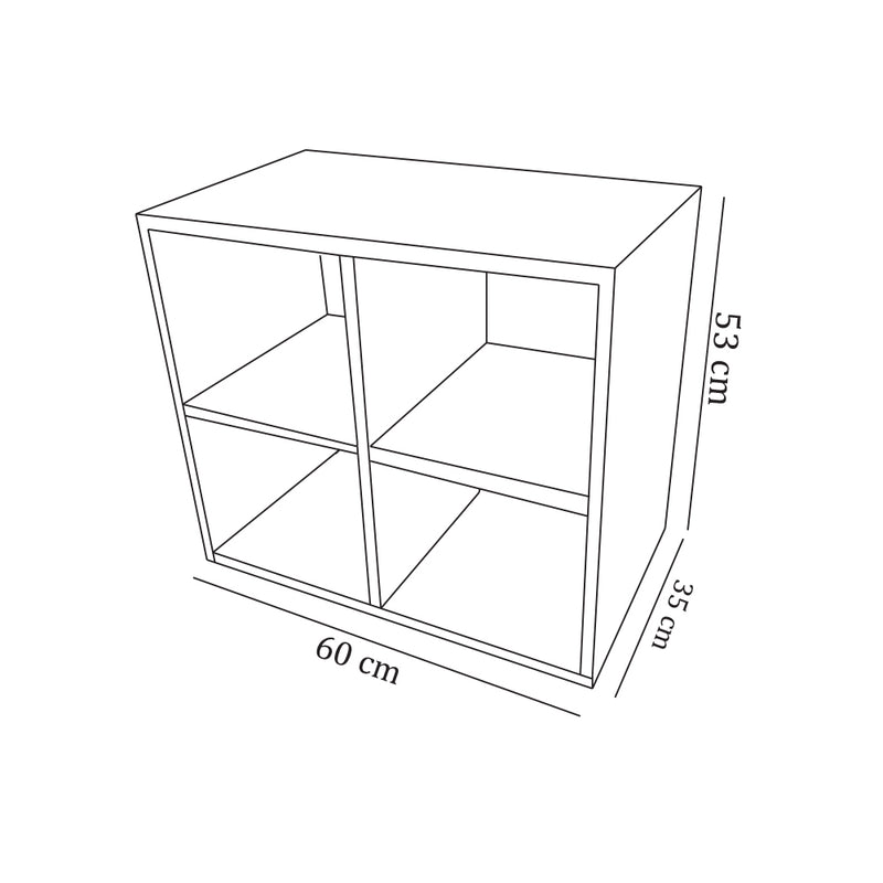 Biblioteca Cubo Aéreo Em Mdf Madeirado