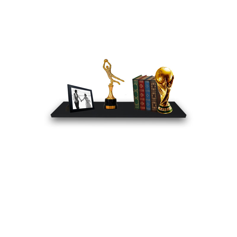 Prateleira Simples 20x15 Cm com suporte Em Mdf Preto