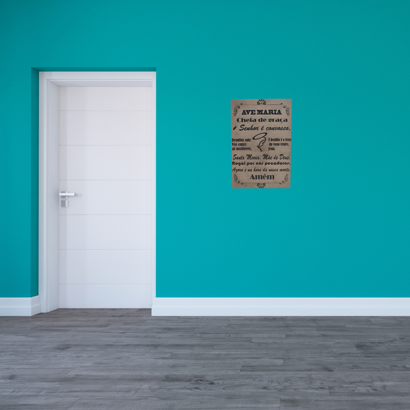 Oração Ave Maria gravada laser tamanho A4 mdf 3mm natural