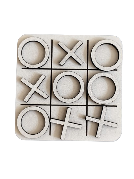 Jogo da Velha em MDF 3mm branco passa tempo perfeito