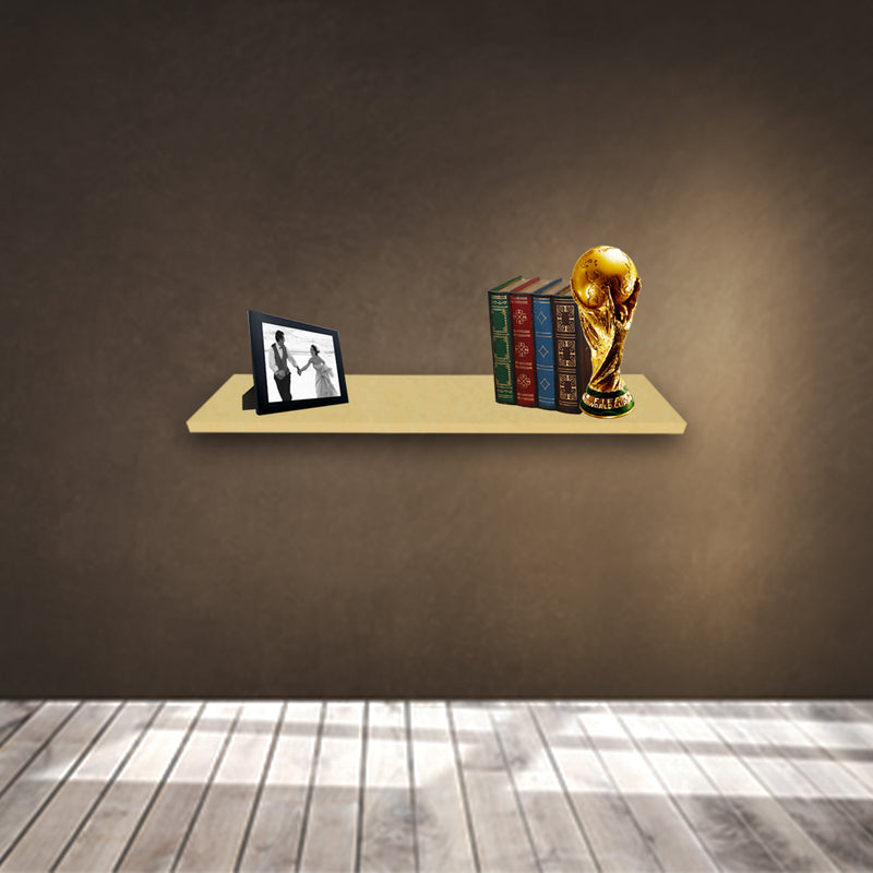 Prateleira Simples Natural 80X20 cm Com Suporte Em Mdf