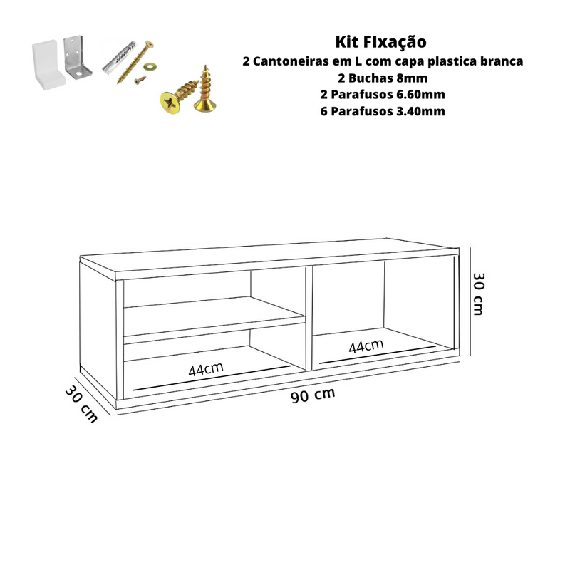 Bancada de Estudo Suspensa Natural Em Mdf
