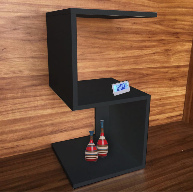 Mesa De Cabeceira Em S Em Mdf Preto