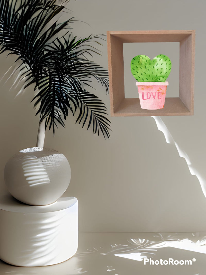 Nicho Decorativo 55X55X20 cm Em Mdf Natural