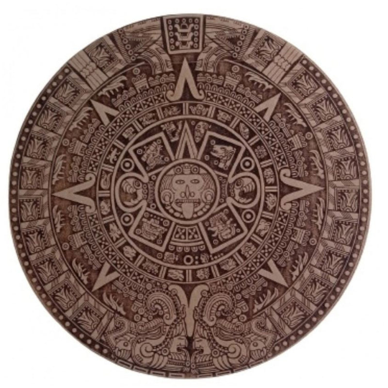 Calend‡rio Asteca Decorativo Em Mdf 30 cm Natural