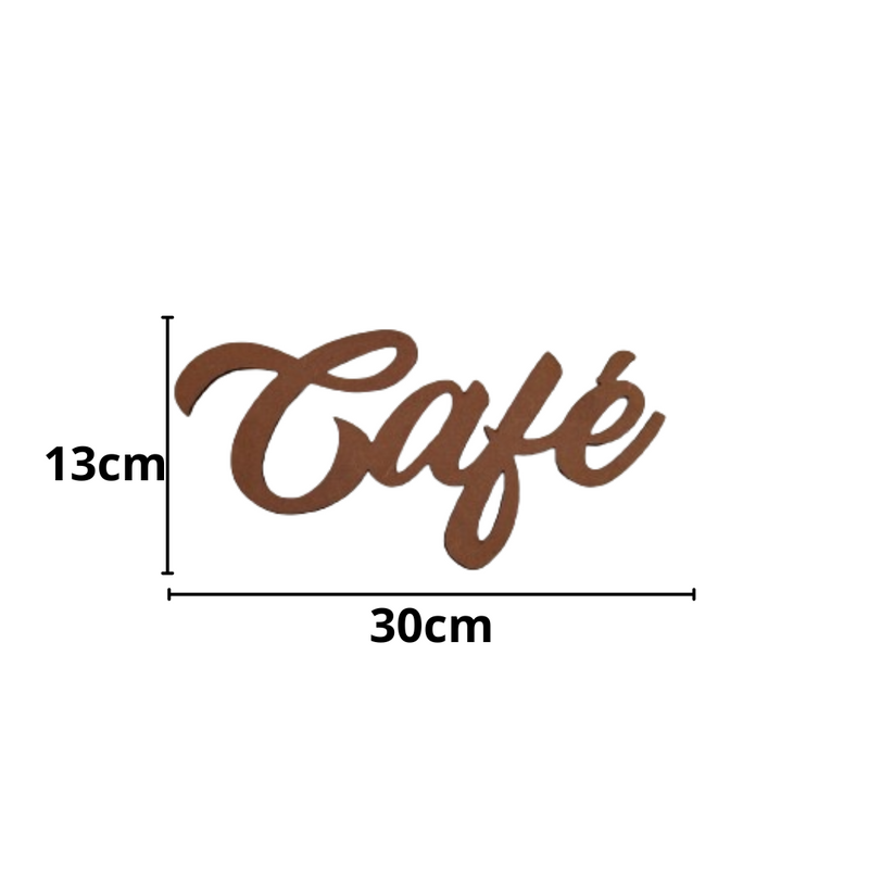 Plaquinha Café MDF Natural