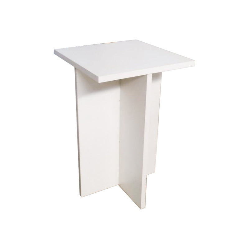 Banco Tampo Quadrado 55cm Em Mdf Branco