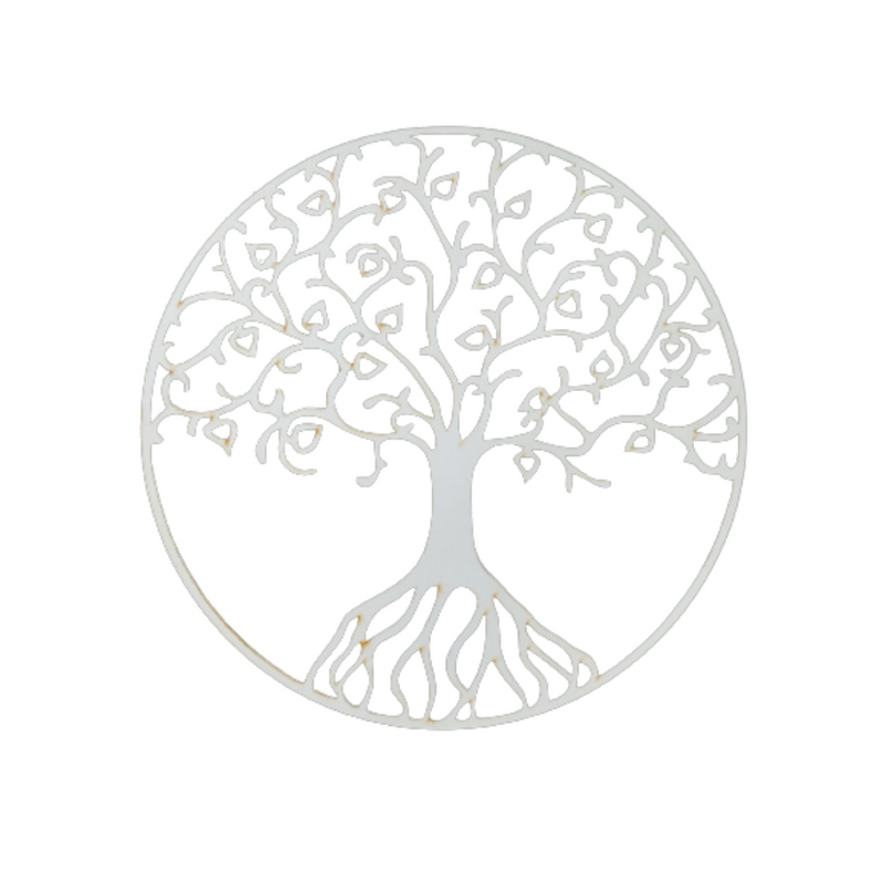Mandala 30 cm Árvore frutos vida mdf 3mm branco