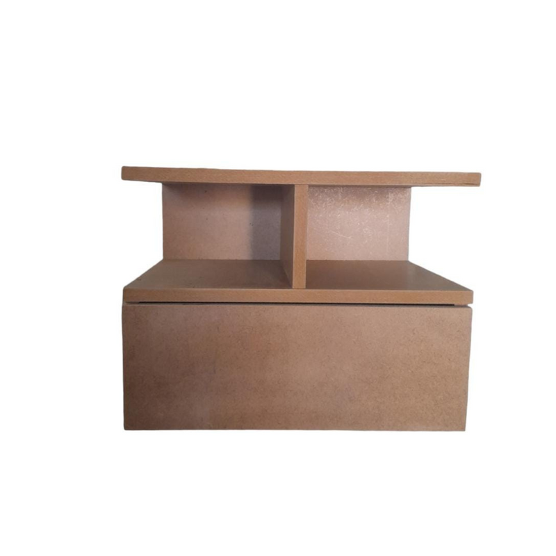 Mesa De Cabeceira Flutuante  Gaveta Natural Em Mdf