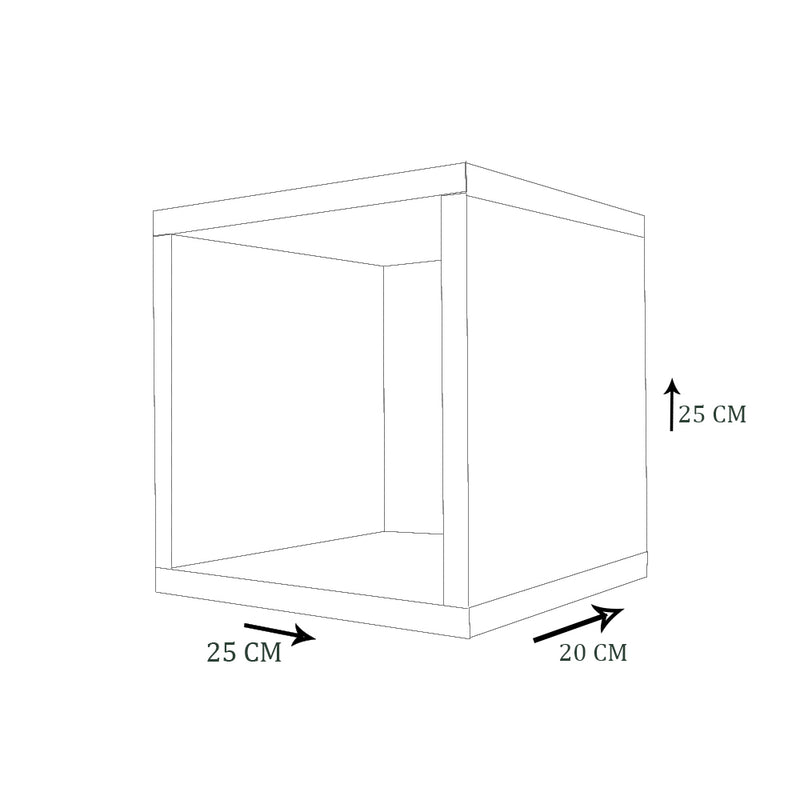 Nicho Decorativo 25X25X20 cm Em Mdf Natural