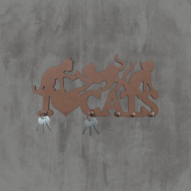 Porta Chave Cat Natural em Mdf