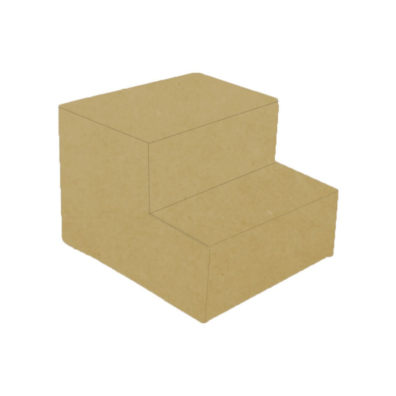 Escada Auxiliar  2 Degraus Em Mdf Natural