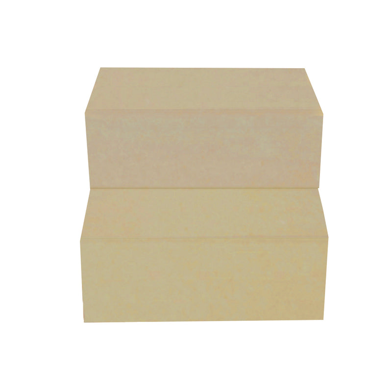 Escada Auxiliar  2 Degraus Em Mdf Natural