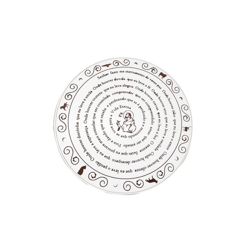 Mandala Oração de São Francisco em MDF 30 cm branco