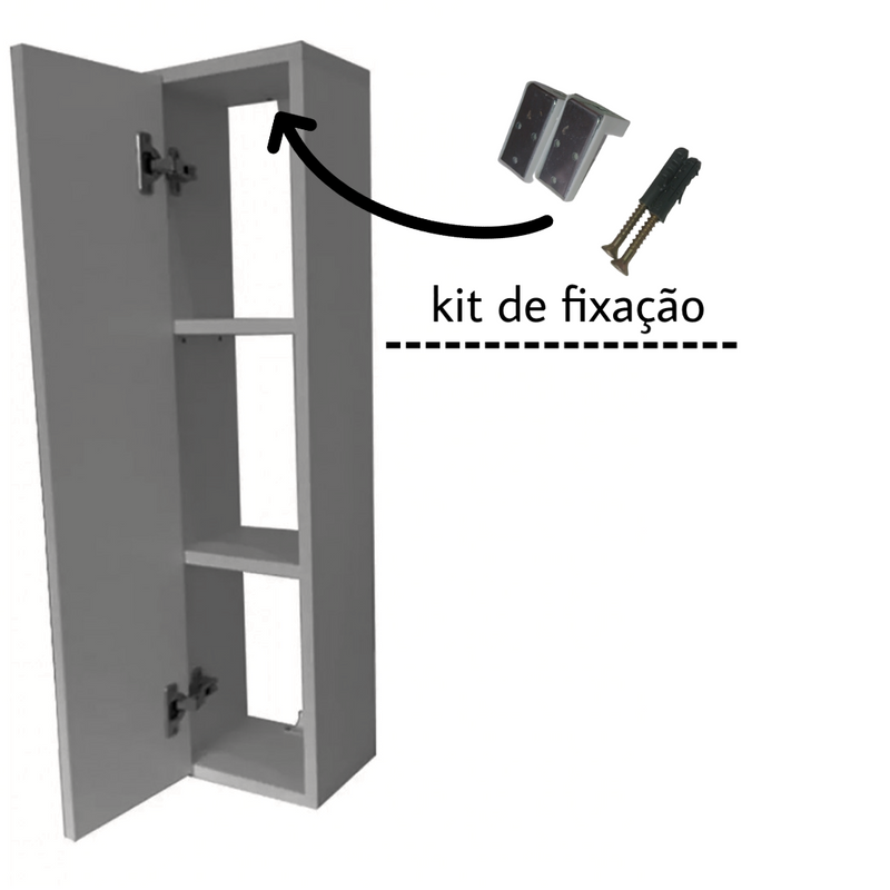 Armário Nicho Toalheiro Preto Em Mdf 80cm