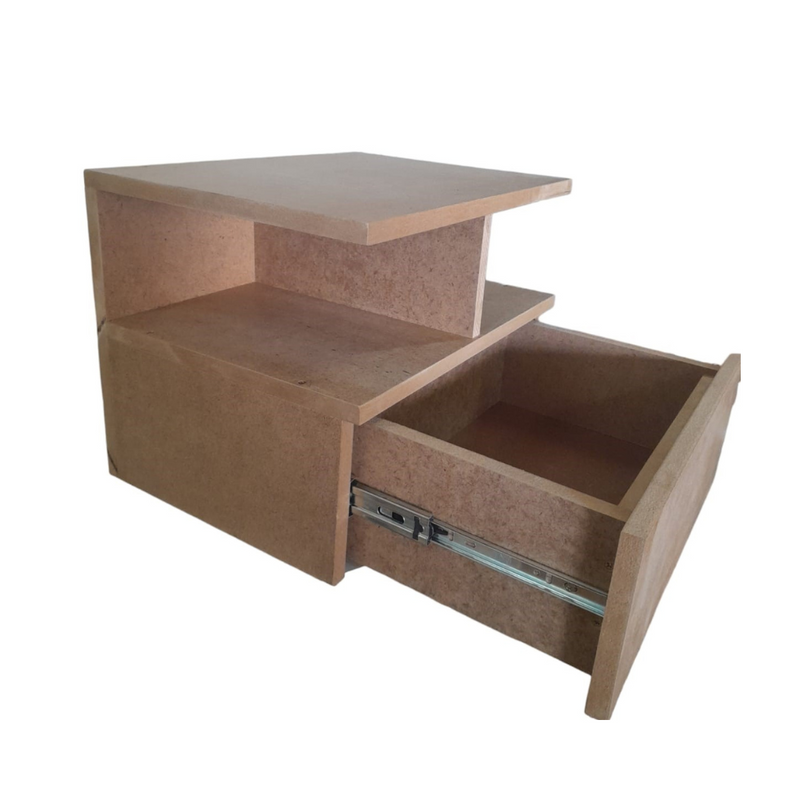 Mesa De Cabeceira Flutuante  Gaveta Natural Em Mdf