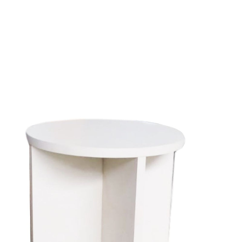 Banco Tampo Redondo 55cm Em Mdf Branco