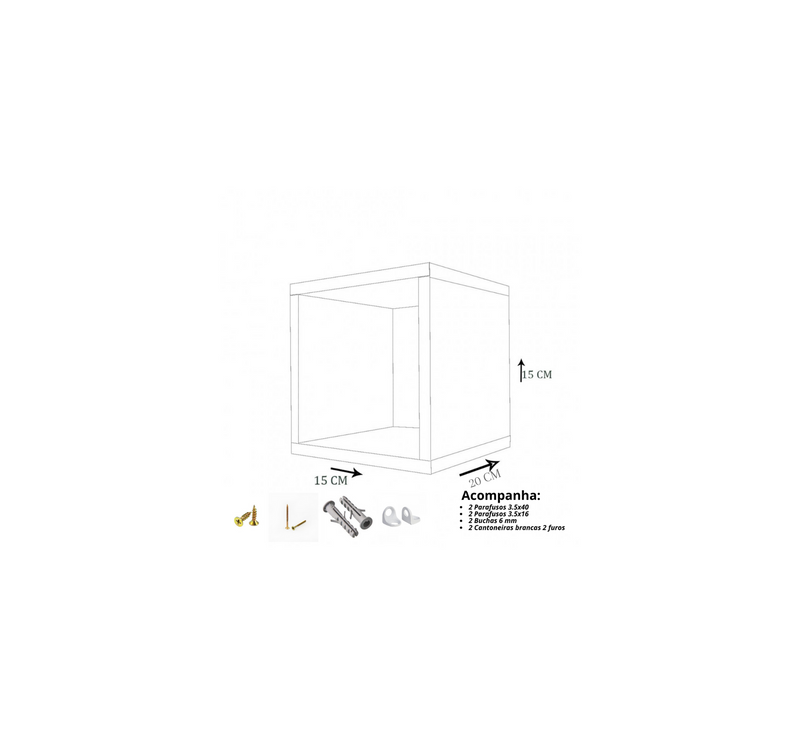 Nicho Decorativo 15X15X20 cm Em Mdf Madeirado