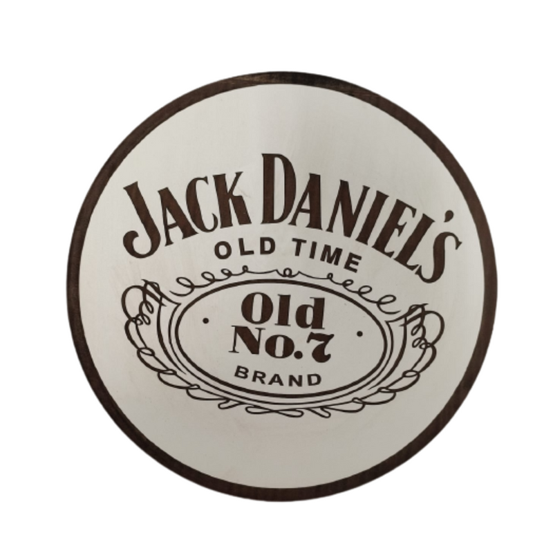 Placa decorativa OLD7 jack daniels em mdf branco