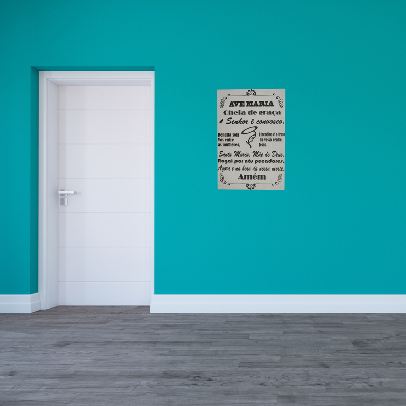 Oração Ave Maria gravada laser tamanho a4 MDF 3mm branco