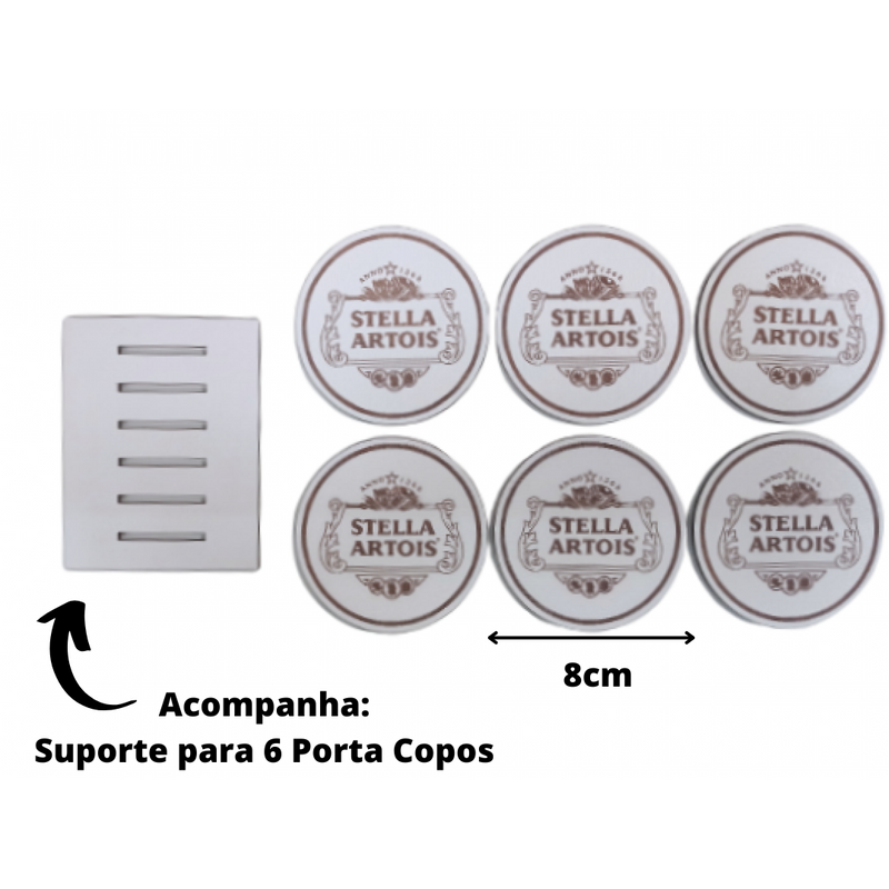 Porta Copo Stella Artois Branco Em Mdf