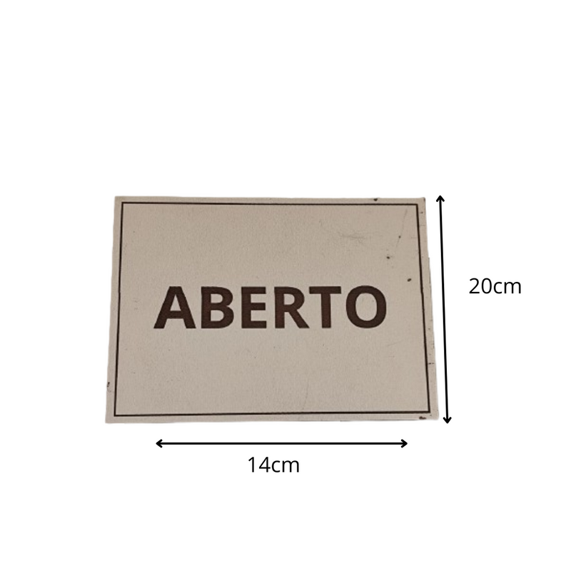 Placa sinalização 1/2 oficio aberto mdf branco