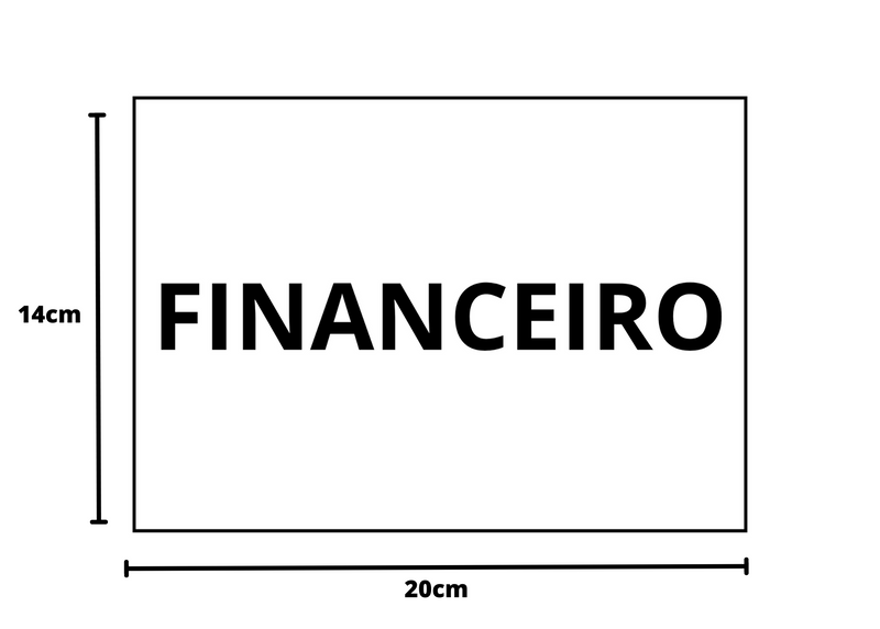 Placa sinalização 1/2 oficio financeiro mdf natural
