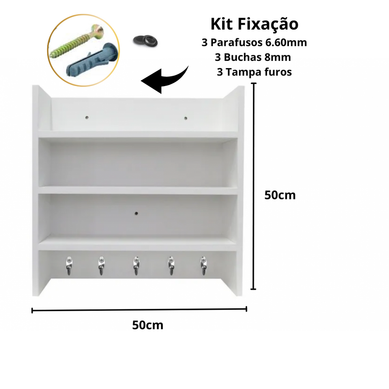 Porta Tempero Branco Em Mdf