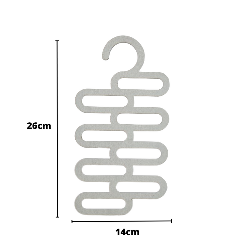 Porta Gravatas cabide 8 lugares MDF 3mm branco