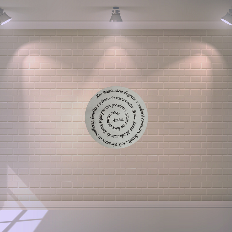 Oração Ave Maria Mandala 30 cm gravado mdf 3mm branco