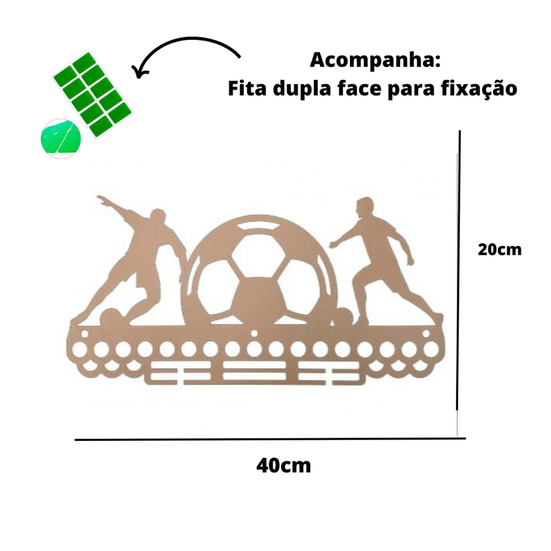 Porta Medalha Futebol Em Mdf Branco