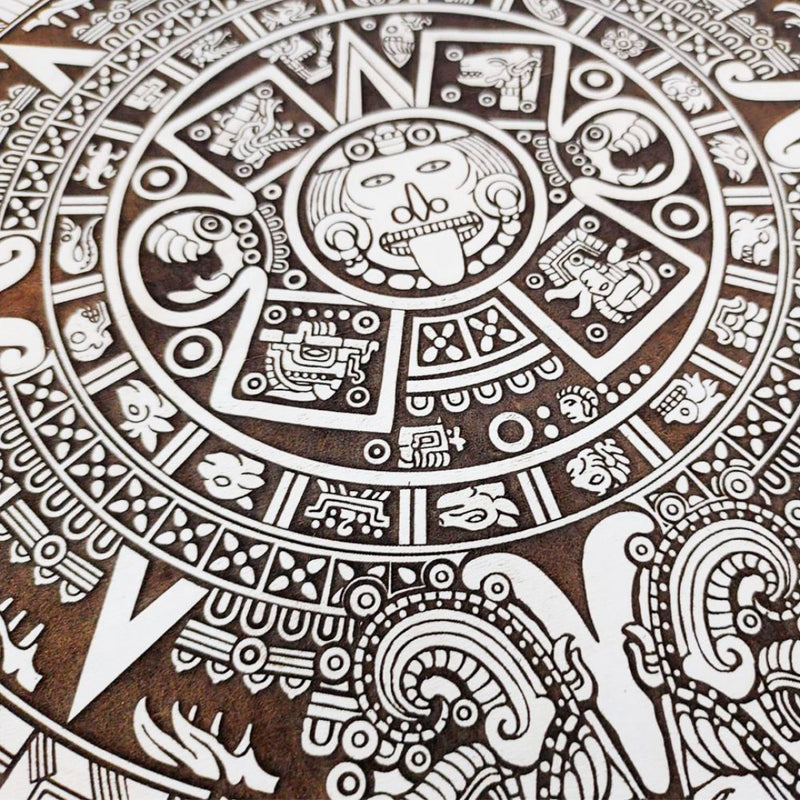 Calend‡rio Asteca Decorativo Em MDF 30 cm Branco