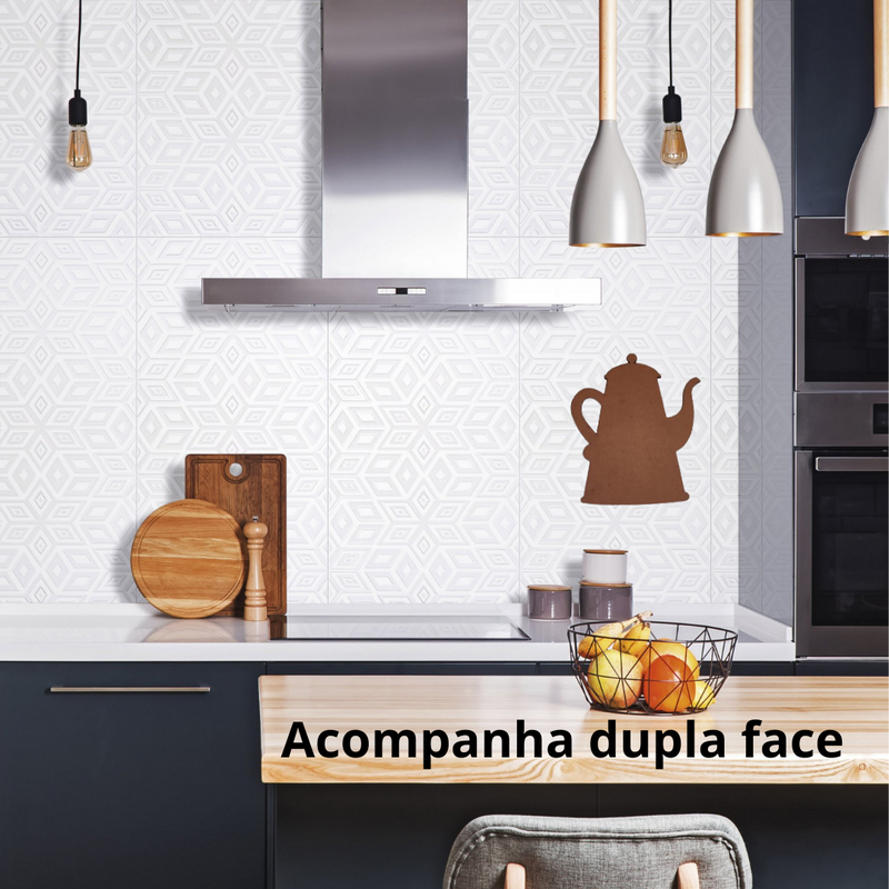 Quadro Decorativo Bule em MDF Natural