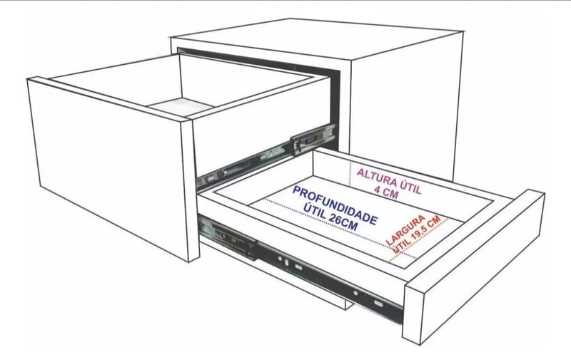 Mesa de cabeceira c Gaveta Secreta Lado Direito Mdf Natural