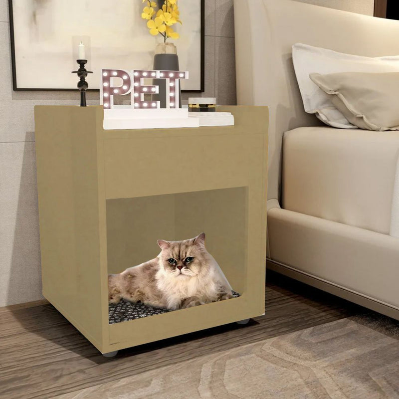 Mesa de Cabeceira/Cama Pet Natural Em Mdf