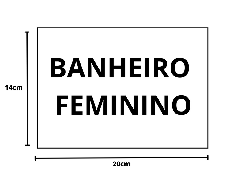 Placa sinalização 1/2 oficio banheiro feminino MDF natural