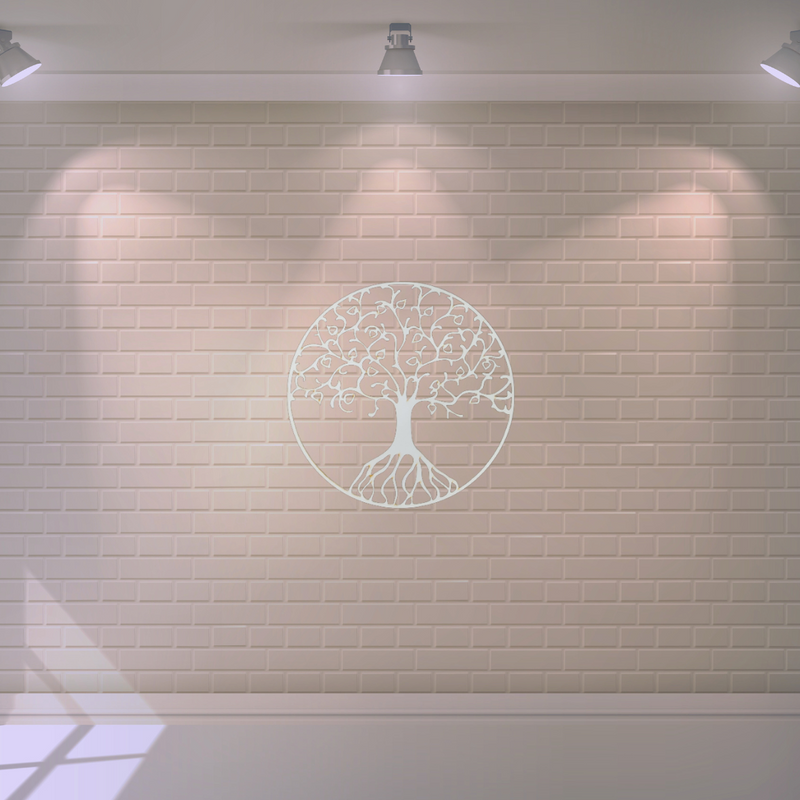 Mandala 30 cm Árvore frutos vida mdf 3mm branco