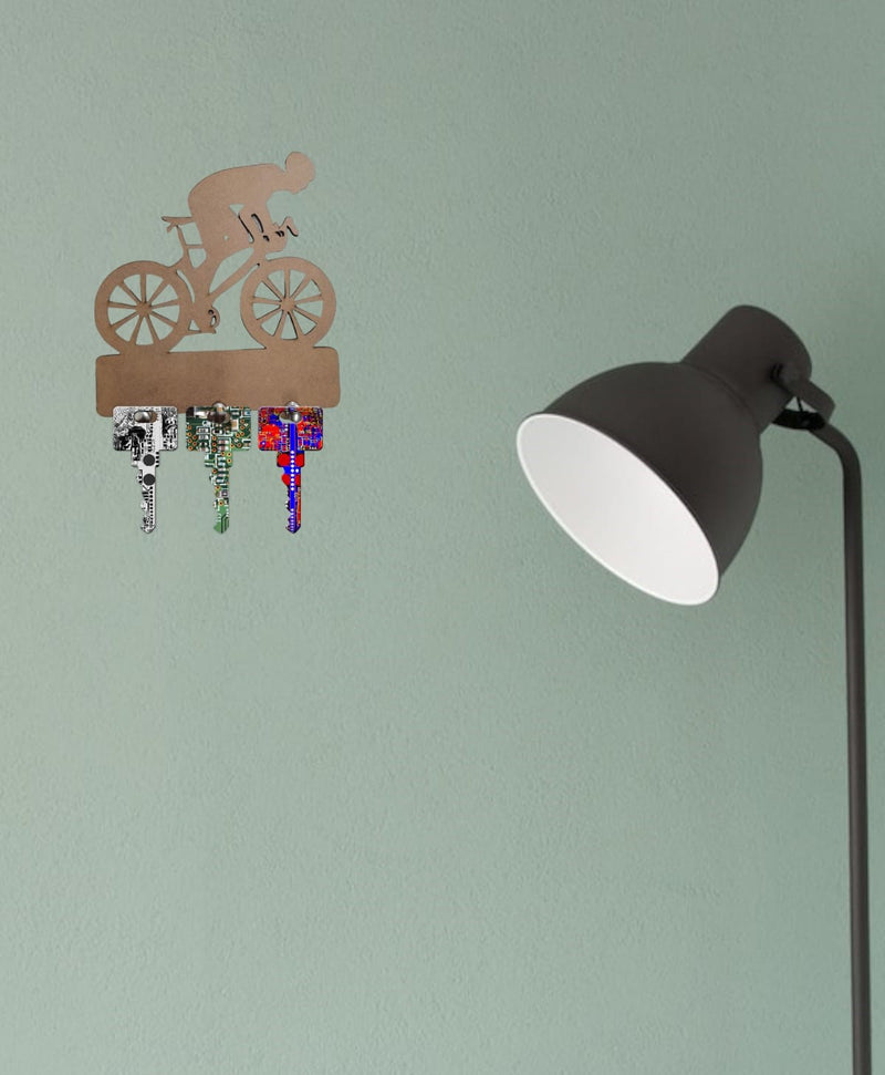 Porta Chave Bike Em Mdf Natural