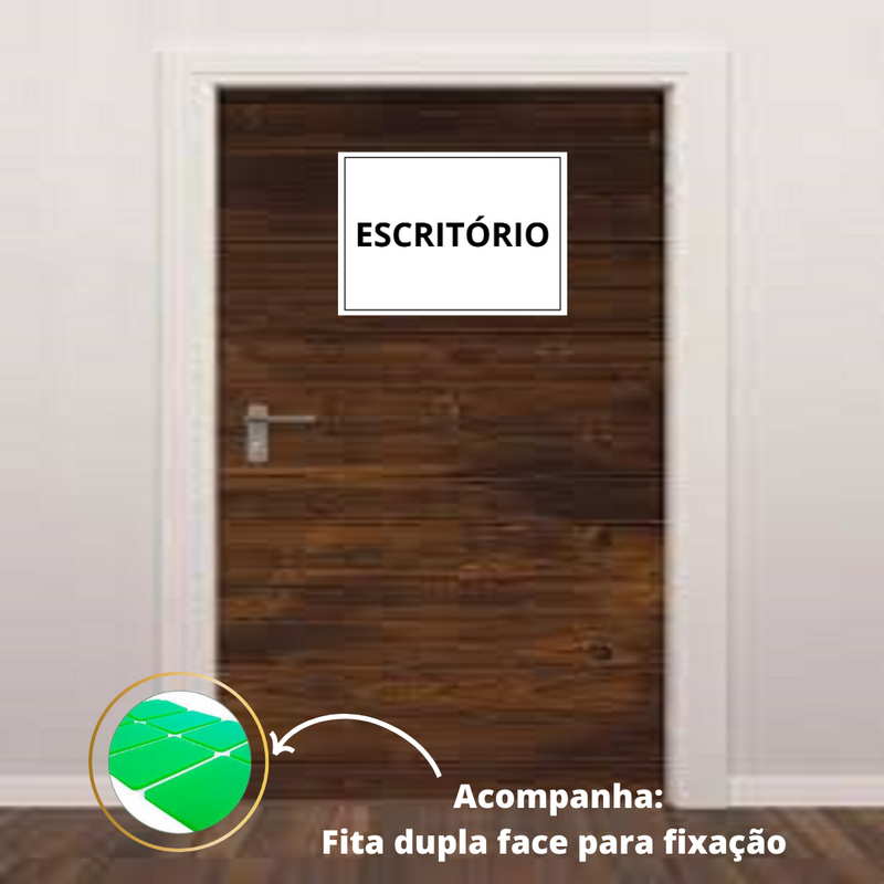 Placa sinalização 1/2 oficio escritorio mdf natural
