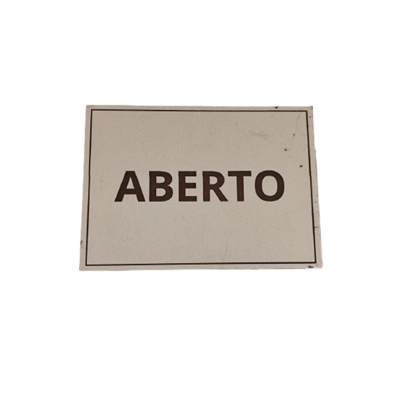 Placa sinalização 1/2 oficio aberto mdf branco