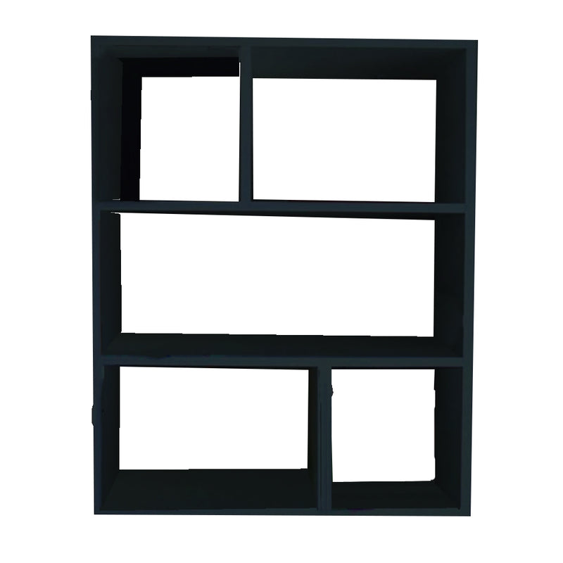 Estante de Parede Multiuso Decoração Livro Preto Em Mdf