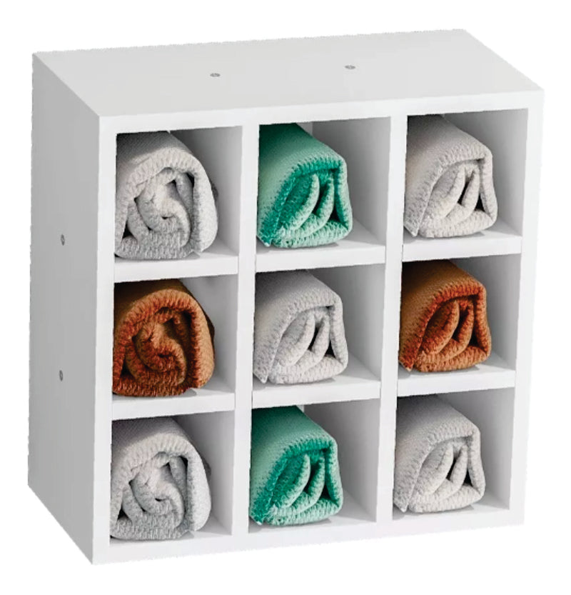 Porta Toalhas 9 Lugares Em Mdf Branco